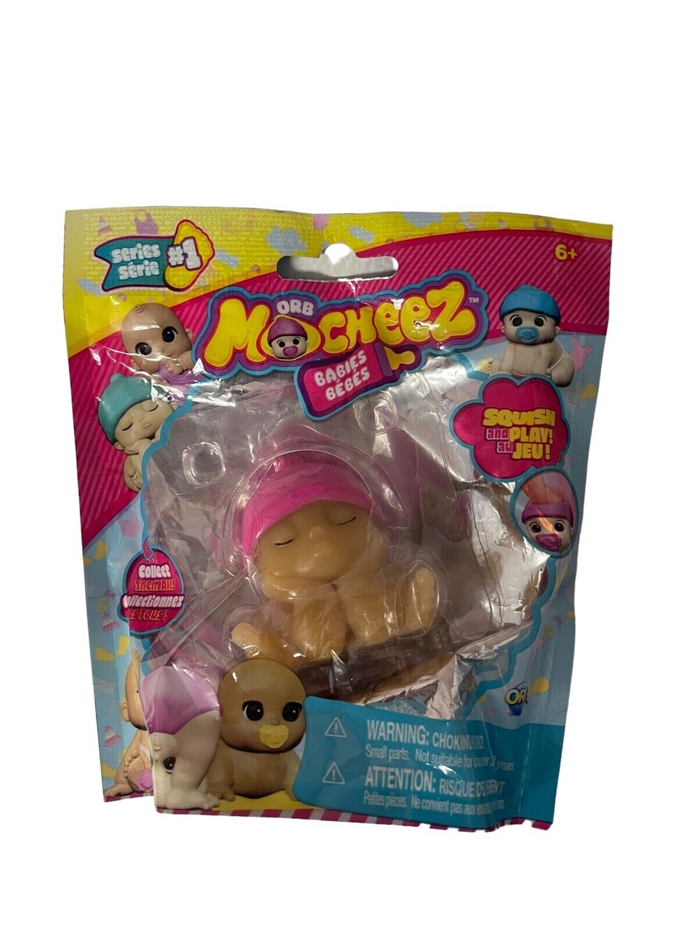 ORB Mocheez Series 1 Babies Collectible Baby Pink Hat Squishy Toy New